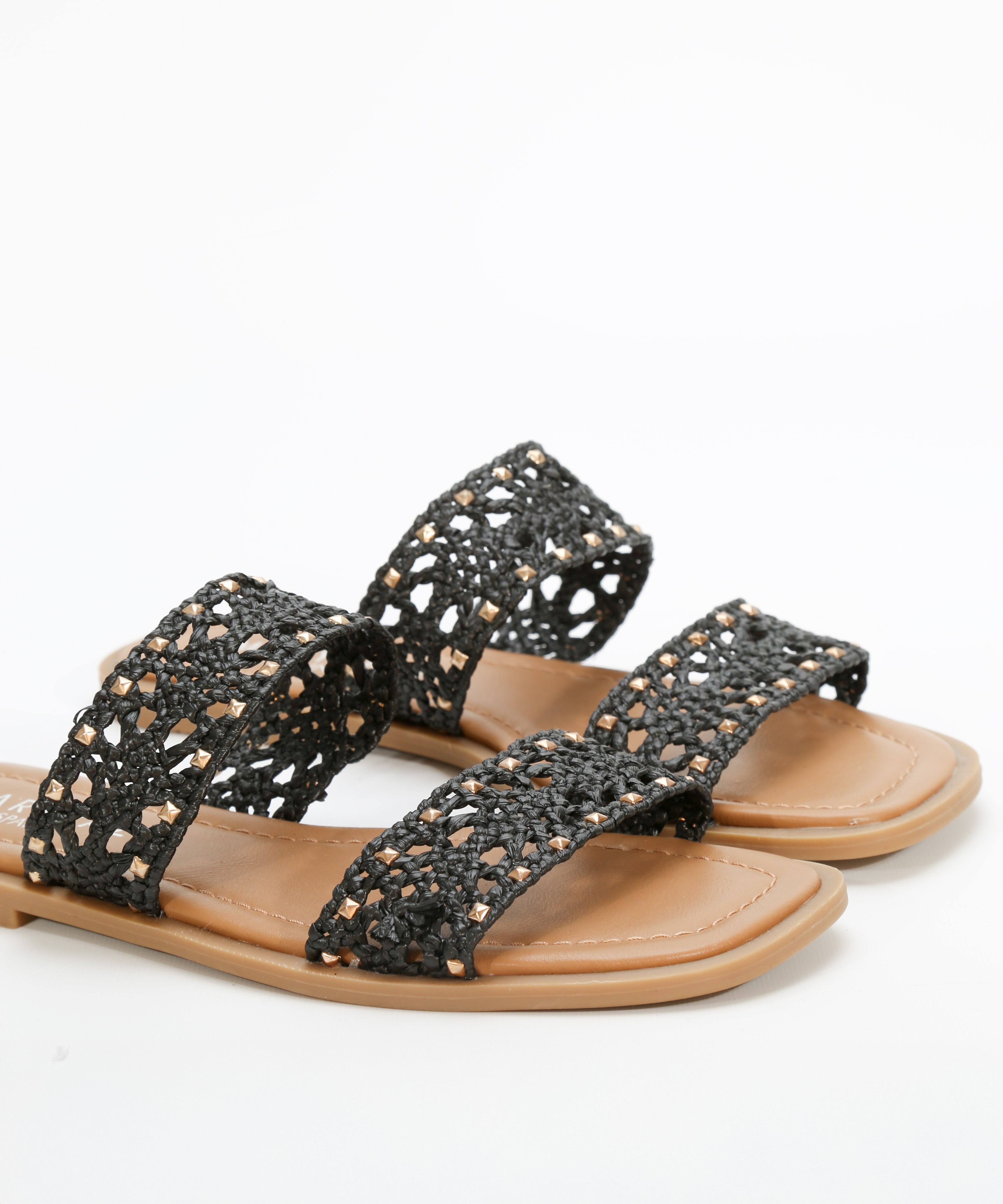 Sandalias planas rejilla tachas image number null